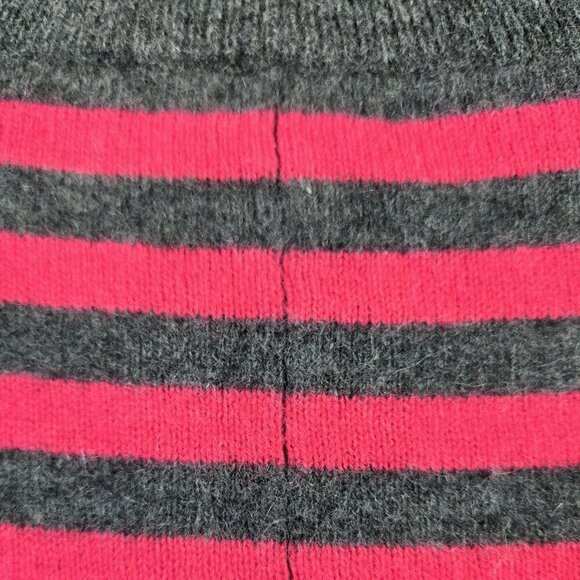 Halogen 100% Cashmere Pink Gray Stripe Dolman Sleeve Sweater Cozy Slouchy - Picture 5 of 8